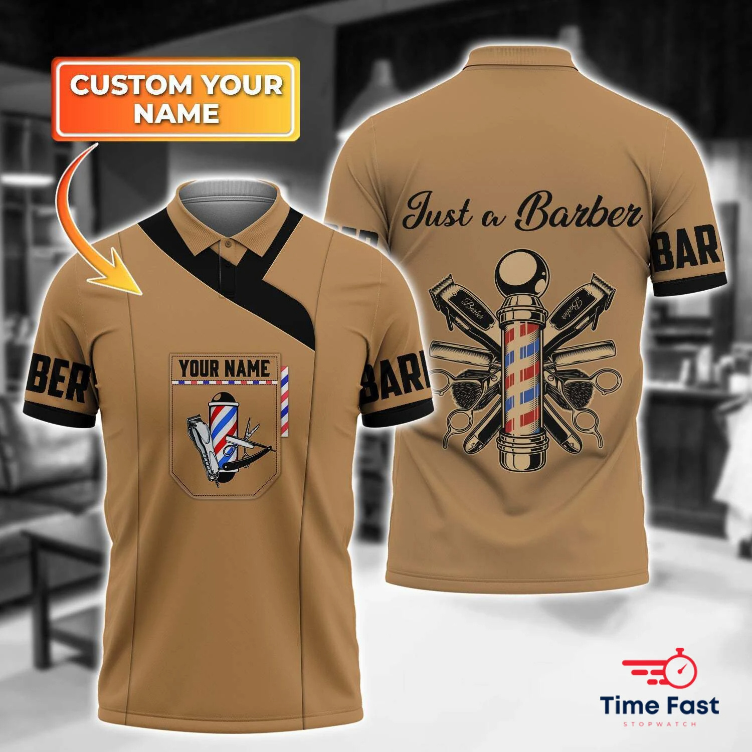 Summer Clothing Names - 2025 Barber Short Sleeve Polo Shirts