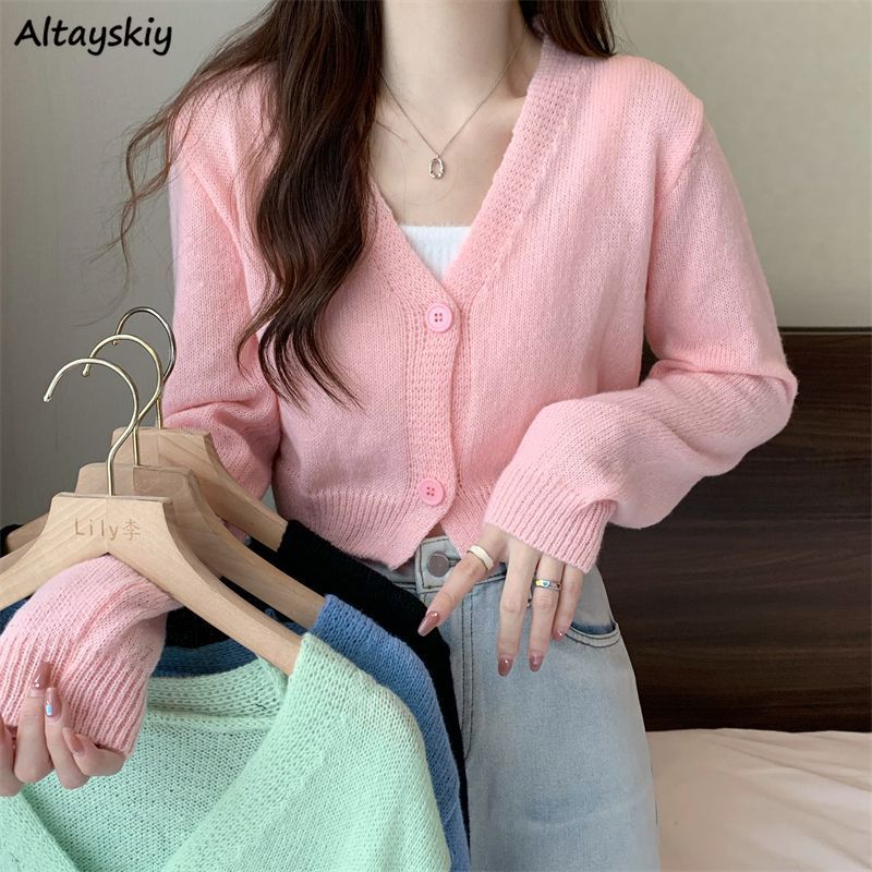 Crop Cardigan Women Slim Autum - مراجعة Summer Clothing Aesthetic وسعره
