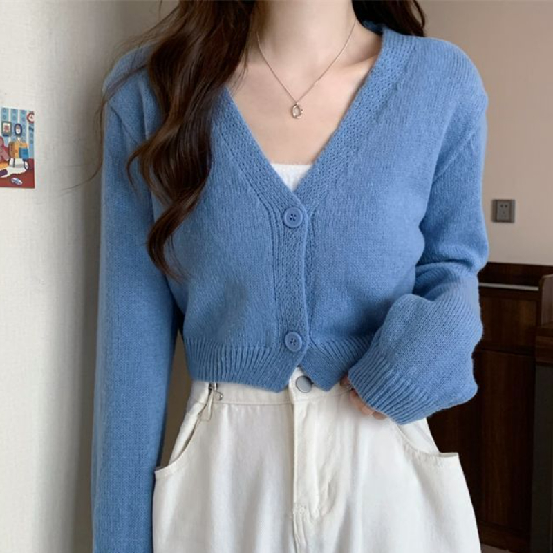 Crop Cardigan Women Slim Autum - مراجعة Summer Clothing Aesthetic وسعره