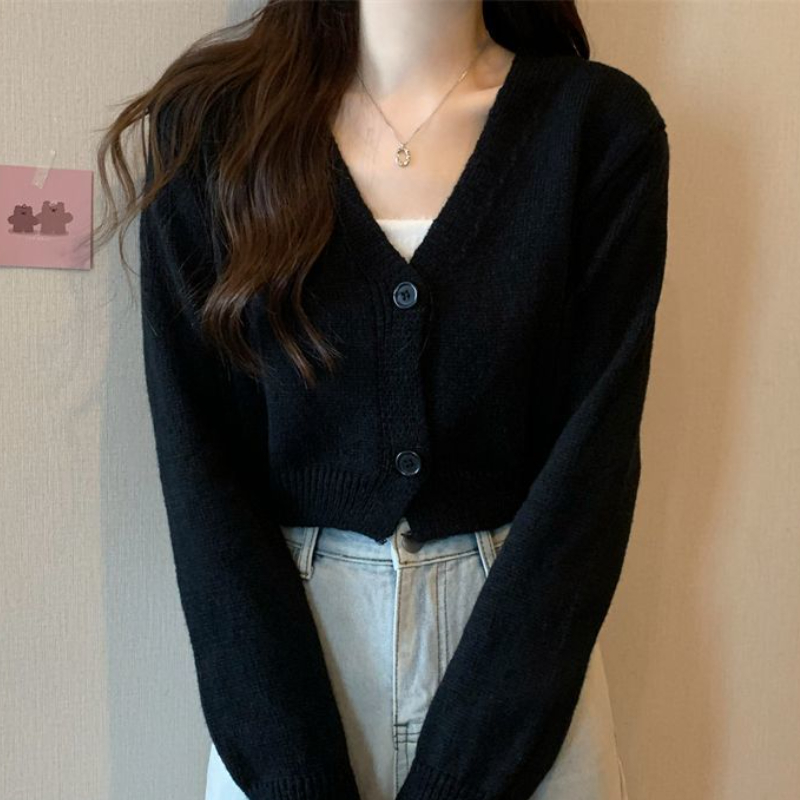 Crop Cardigan Women Slim Autum - مراجعة Summer Clothing Aesthetic وسعره