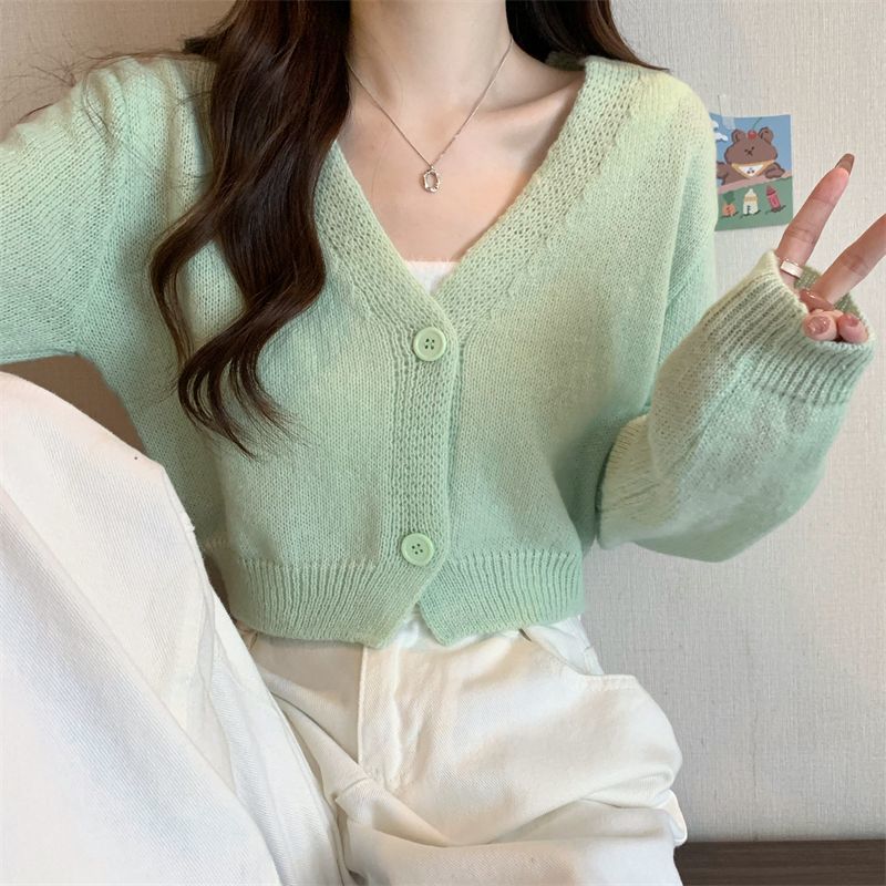 Crop Cardigan Women Slim Autum - مراجعة Summer Clothing Aesthetic وسعره