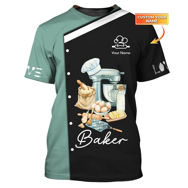 Custom Name Baker Graphic T Sh - مراجعة Summer Clothing Names وسعره
