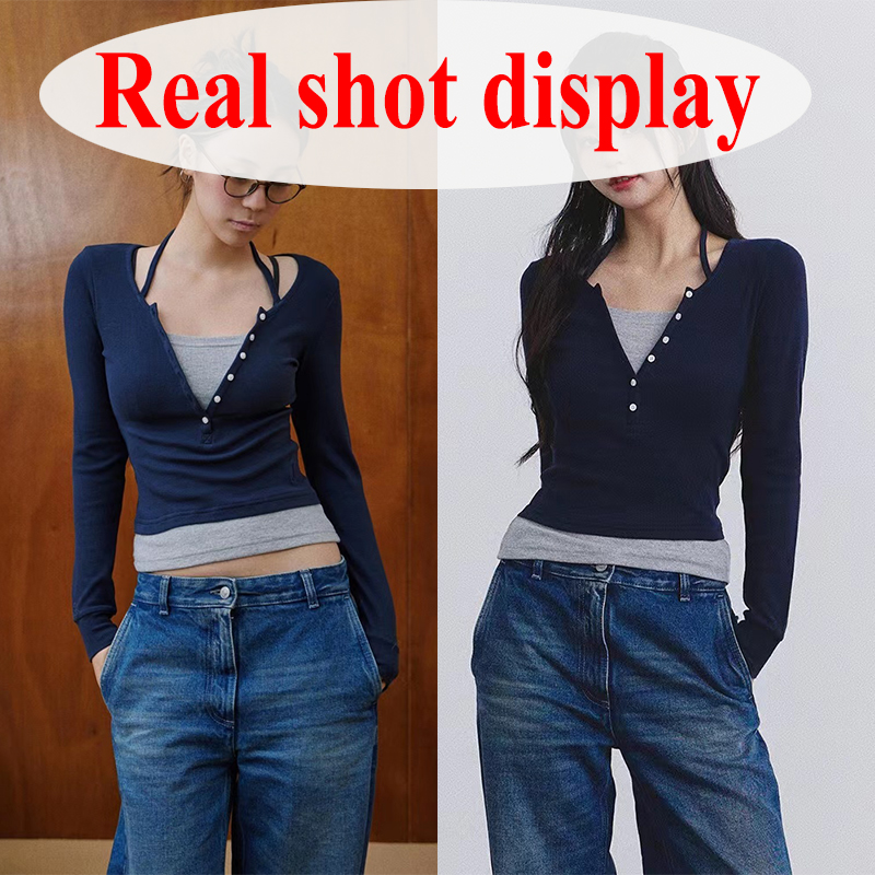 Lucyever Y2K Fake Two Piece T- - مراجعة Summer Clothing Aesthetic وسعره