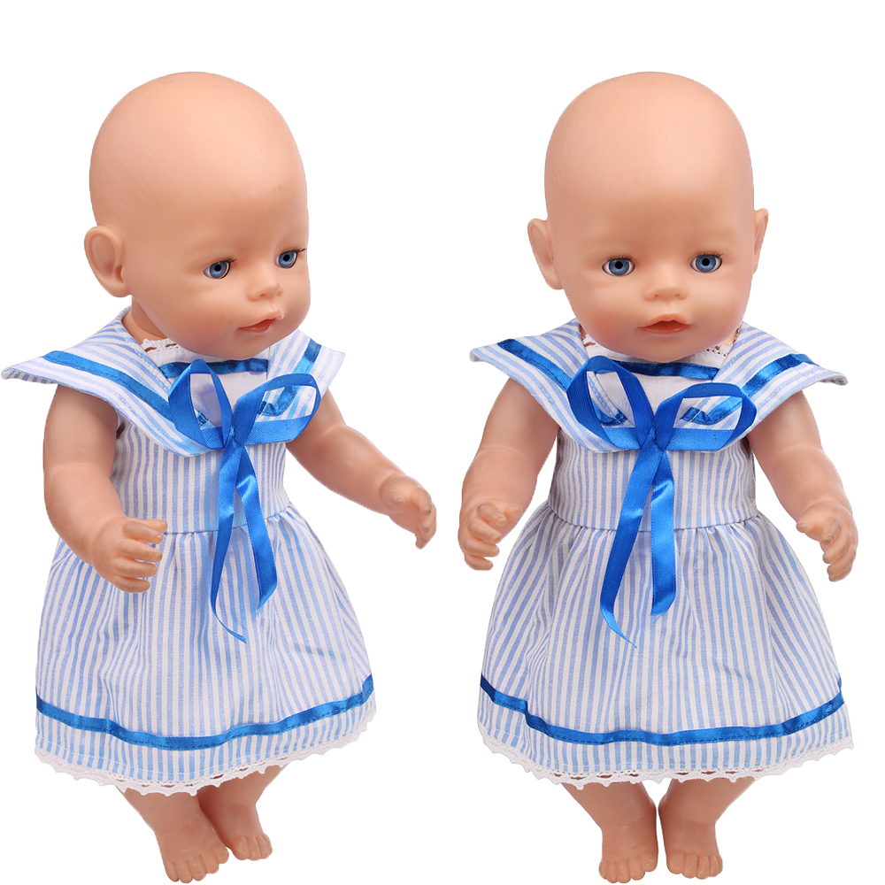 43cm Girl Doll Blue Striped Sa - مراجعة Summer Away Clothing وسعره