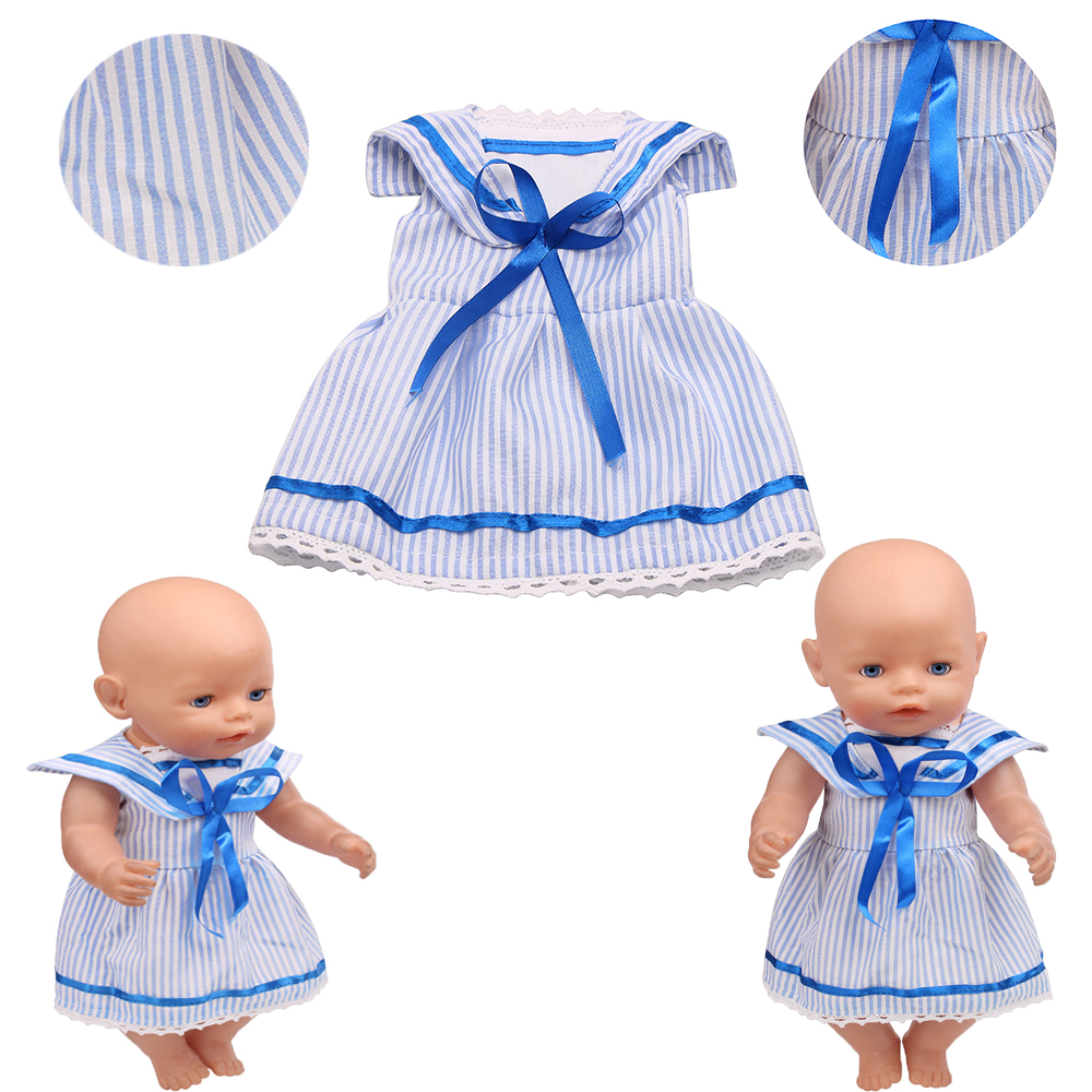 43cm Girl Doll Blue Striped Sa - مراجعة Summer Away Clothing وسعره