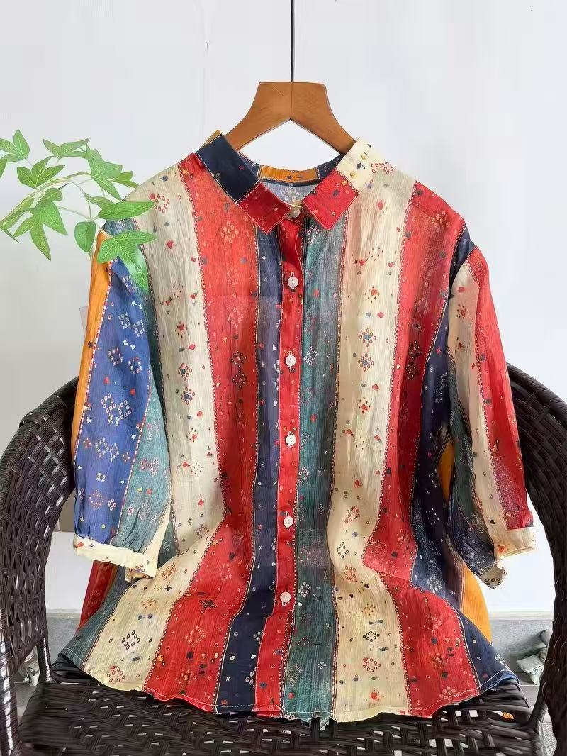 Bohemian 100% Ramie Shirts and - مراجعة Summer Clothing For Japan وسعره