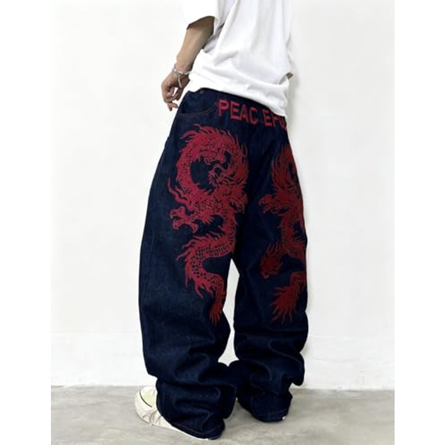 Mens Baggy Jeans Embroidery Pa - مراجعة Summer Clothing Shops وسعره