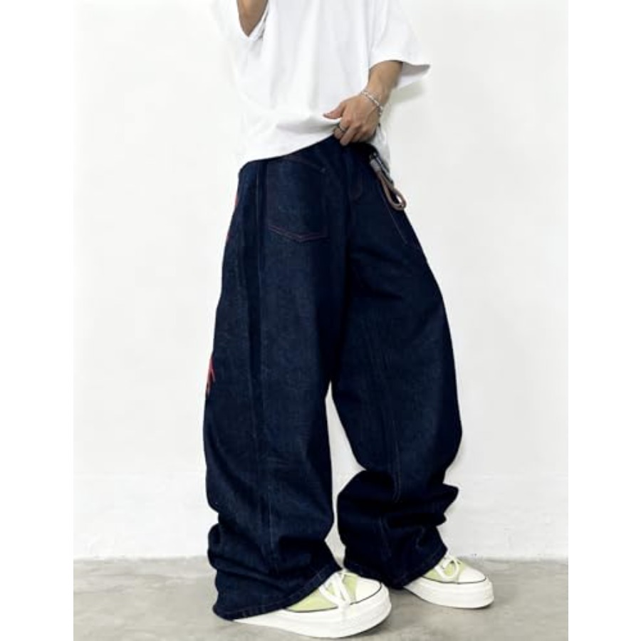 Mens Baggy Jeans Embroidery Pa - مراجعة Summer Clothing Shops وسعره