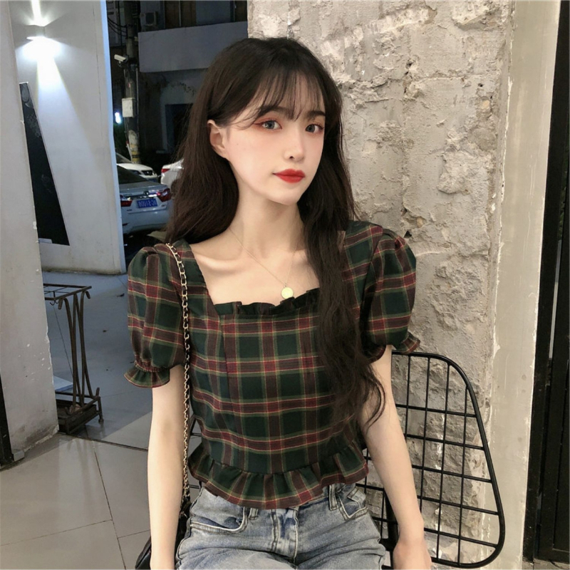 Shirts Women Plaid Retro Edibl - مراجعة Summer Clothing Aesthetic وسعره