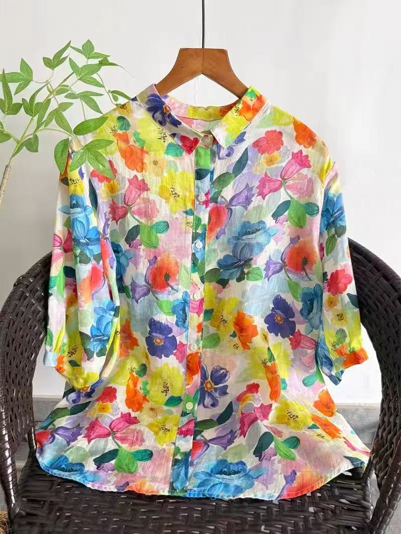 2026 Pure Ramie Print Shirt Wo - مراجعة Summer Clothing For Japan وسعره