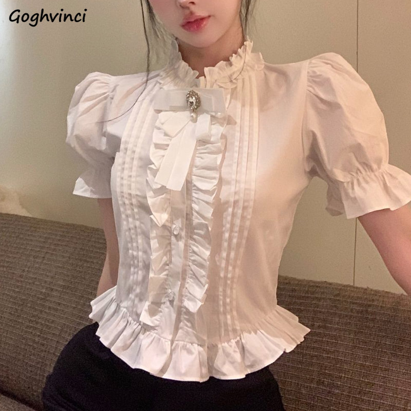 Puff Sleeve Shirts Women White - مراجعة Summer Clothing Aesthetic وسعره
