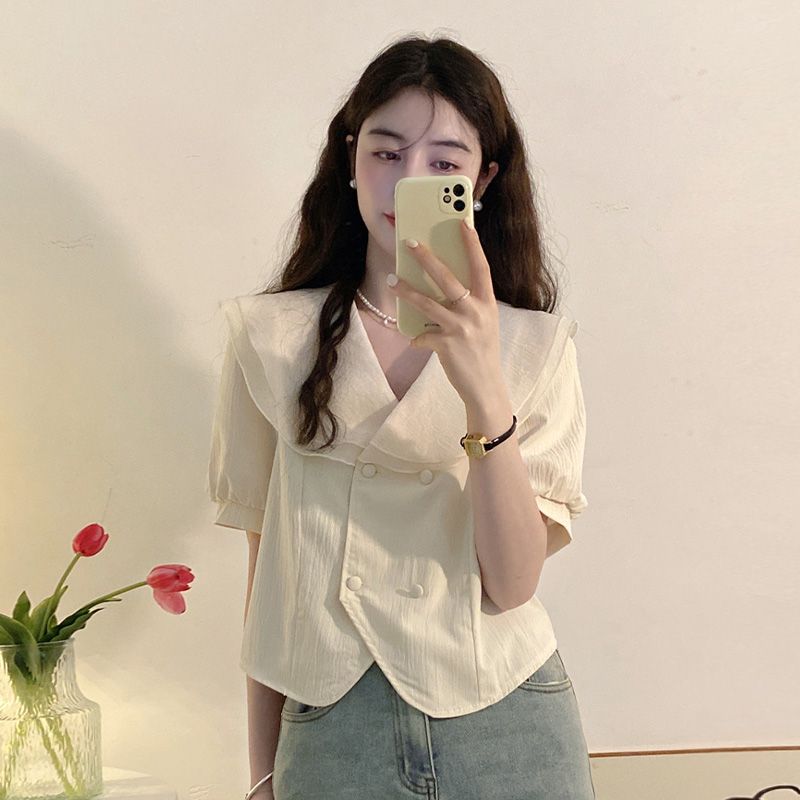 Contrast Patchwork Button Ruff - مراجعة Summer Clothing Layering وسعره